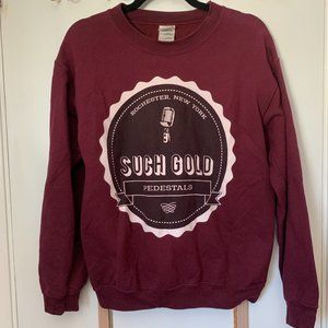 Such Gold Band Crewneck Pullover Maroon Sz Small